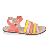 Sandalia en piel para niña colores con cierre de velcro para fácil ajuste.