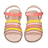 Sandalia en piel para niña colores con cierre de velcro para fácil ajuste.