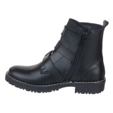 Botin negro  tres hebillas - vide moda-  100% piel