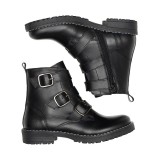 Botin negro  tres hebillas - vide moda-  100% piel