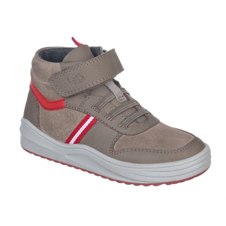 Botin niño  con velcro y cordones en piel
