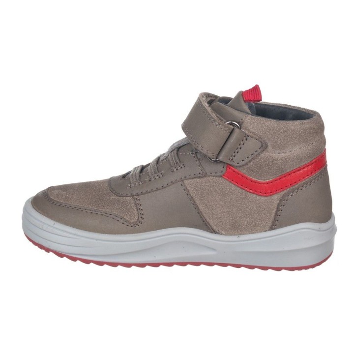 Botin niño  con velcro y cordones en piel