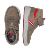 Botin niño  con velcro y cordones en piel