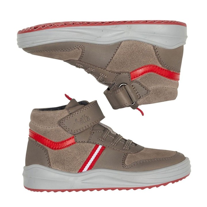 Botin niño  con velcro y cordones en piel