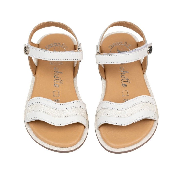 Sandalia Hawai Piel de Cabra. Velcro-Blanco