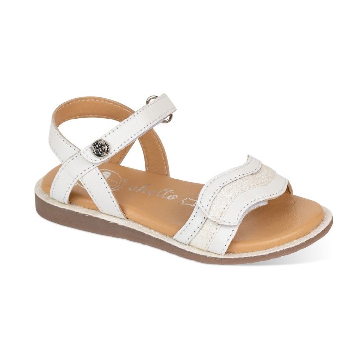 Sandalia Hawai Piel de Cabra. Velcro-Blanco
