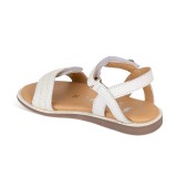 Sandalia Hawai Piel de Cabra. Velcro-Blanco
