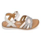Sandalia en piel con velcro