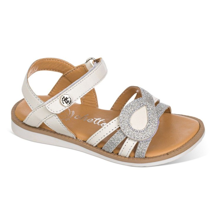 Sandalia en piel con velcro