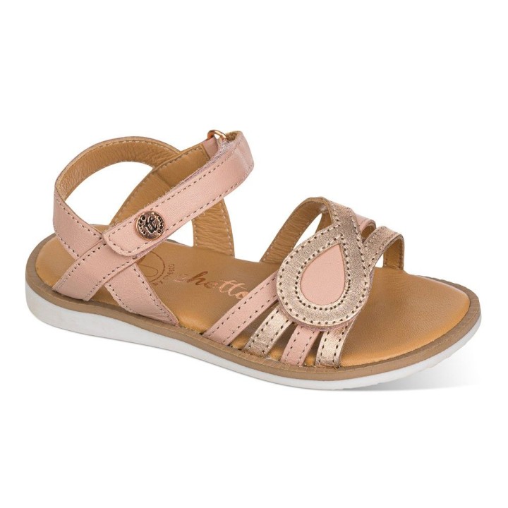 Sandalia en piel con velcro