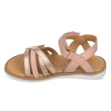 Sandalia en piel con velcro