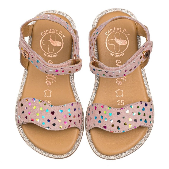 Sandalia de estampado corazones