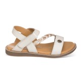 Sandalia color blanca para NIÑA 100% piel