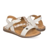 Sandalia color blanca para NIÑA 100% piel