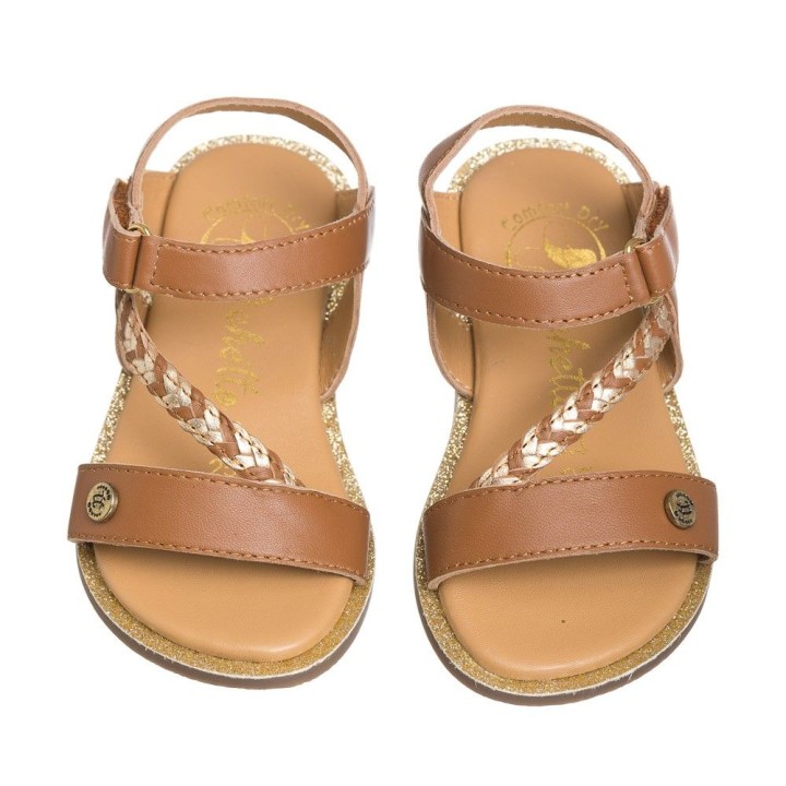 Sandalia moka para NIÑA en piel