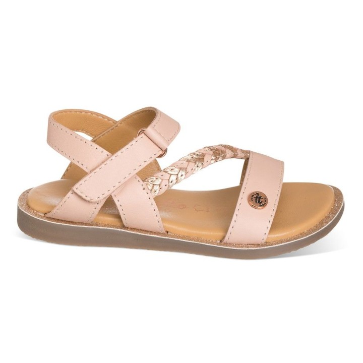 Sandalia color rosa para NIÑA confeccionada en piel