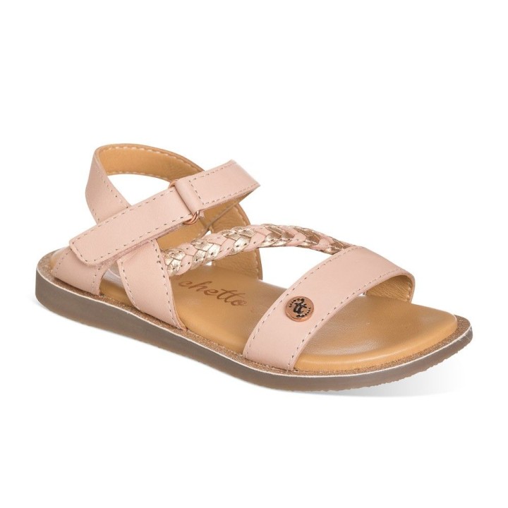 Sandalia color rosa para NIÑA confeccionada en piel