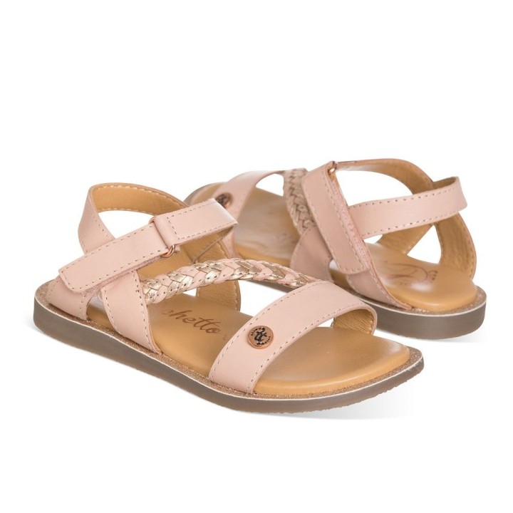 Sandalia color rosa para NIÑA confeccionada en piel