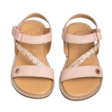 Sandalia color rosa para NIÑA confeccionada en piel