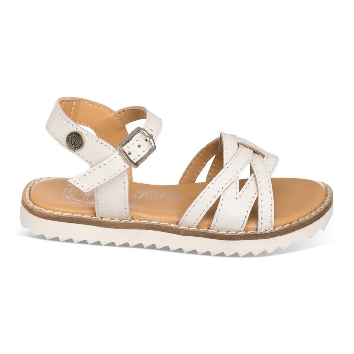 Sandalia blanca en piel para NIÑA, con suela moderna y cómoda