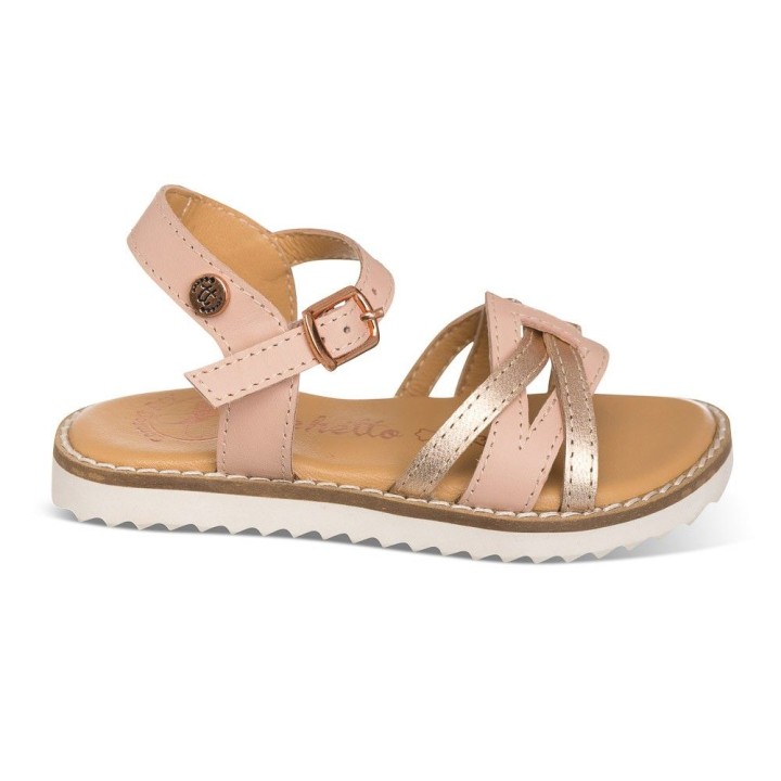 Sandalia oro rosa en piel para NIÑA, con suela moderna y cómoda