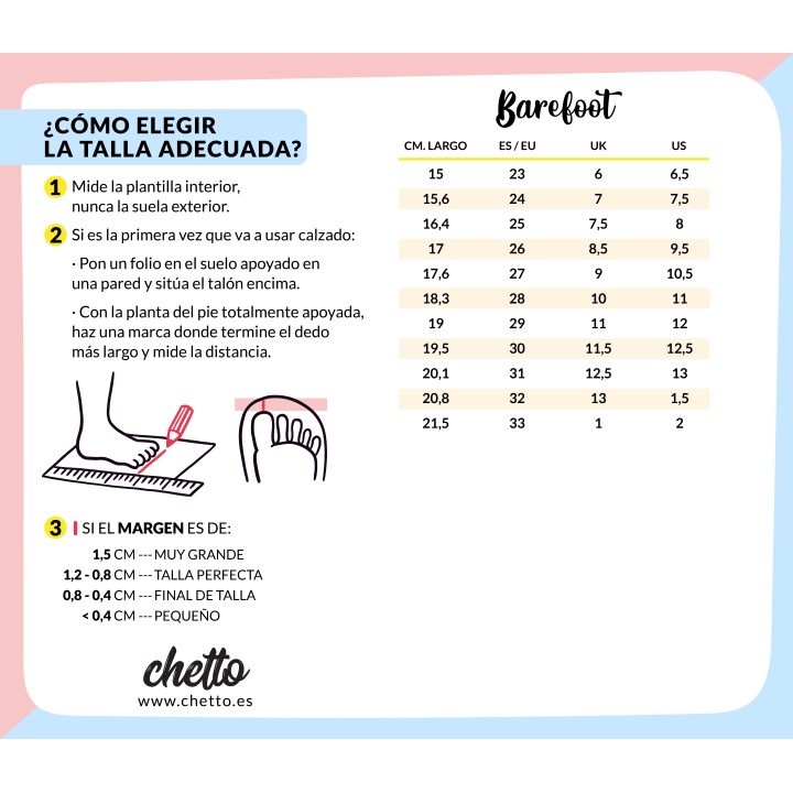 BOTIN BAREFOOT CLASICO DOS VELCROS - NIÑO/NIÑA
