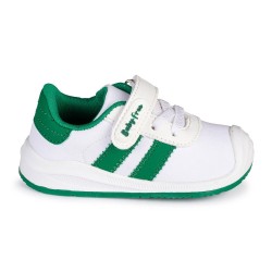 DEPORTIVO BAREFOOT BABY FREE - LONA BLANCO VERDE | FRESCURA Y DINAMISMO CON DETALLES EN VERDE.