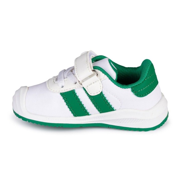 DEPORTIVO BAREFOOT BABY FREE - LONA BLANCO VERDE | FRESCURA Y DINAMISMO CON DETALLES EN VERDE.