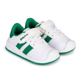 DEPORTIVO BAREFOOT BABY FREE - LONA BLANCO VERDE | FRESCURA Y DINAMISMO CON DETALLES EN VERDE.