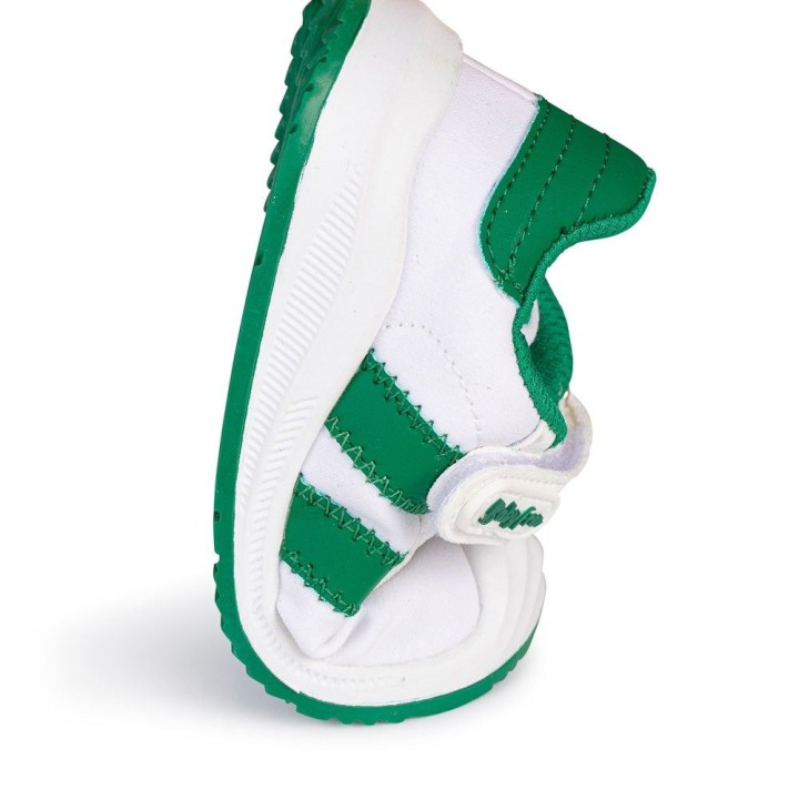 DEPORTIVO BAREFOOT BABY FREE - LONA BLANCO VERDE | FRESCURA Y DINAMISMO CON DETALLES EN VERDE.