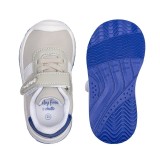 DEPORTIVO BAREFOOT BABY FREE - LONA GRIS | ESTILO URBANO, DOBLE BANDA BLANCA