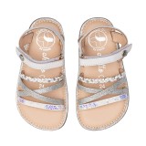 SANDALIA BAREFOOT BLANCO - TIRAS BRILLANTES Y VELCRO AJUSTABLE