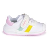 DEPORTIVO BAREFOOT BABY FREE - LONA BLANCO COLORES | SUAVIDAD Y ESTILO PASTEL CON DOBLE BANDA
