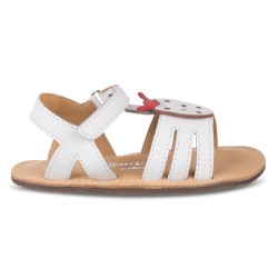 SANDALIA BAREFOOT BLANCA - MARIQUITA EN RELIEVE Y SUELA FLEXIBLE