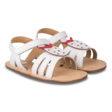 SANDALIA BAREFOOT BLANCA - MARIQUITA EN RELIEVE Y SUELA FLEXIBLE