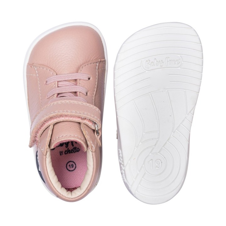 Botín Elegante Barefoot Piel Baby Free Rosa con Estrella | Calzado Infantil Respetuoso