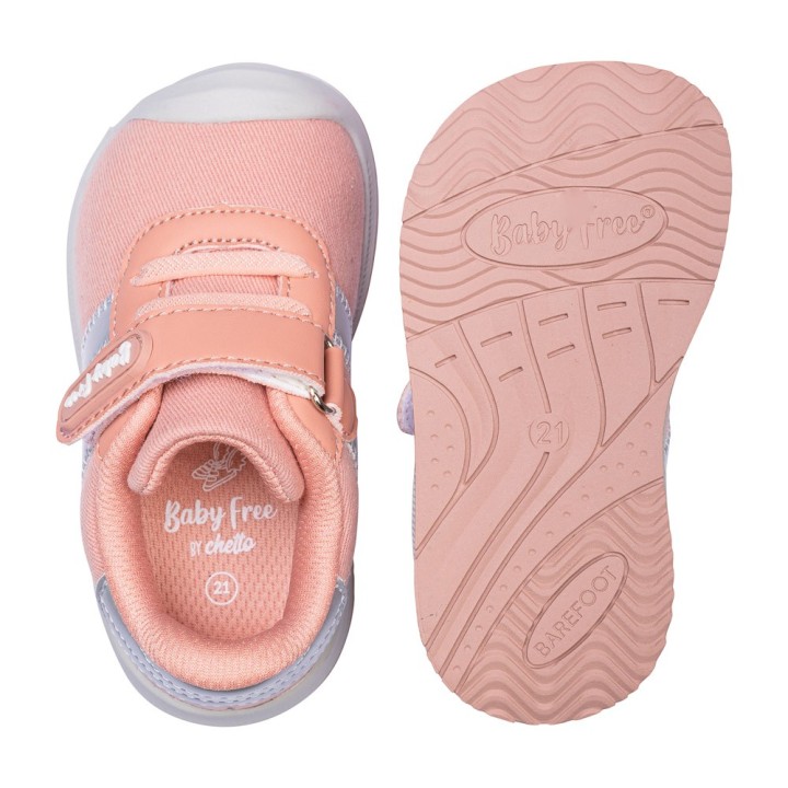 Deportiva Baby Free Doble Banda Rosa - Barefoot