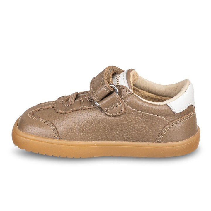 Zapatilla Barefoot Infantil Piel – Taupe