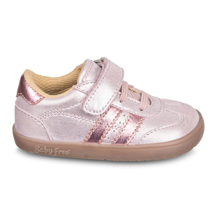 Zapatilla Barefoot Infantil Piel – Rosa Brillante
