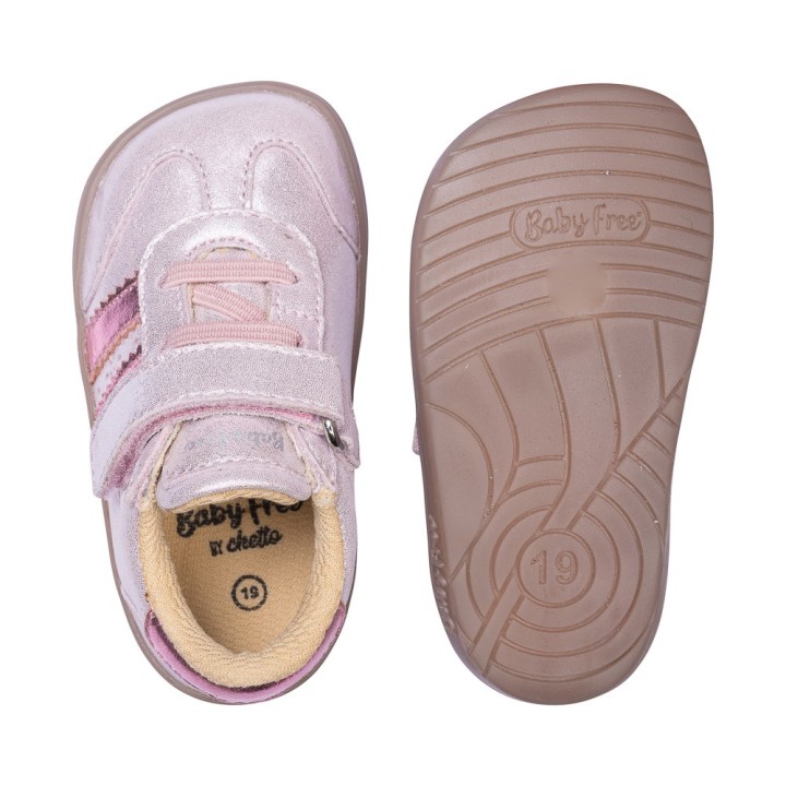 Zapatilla Barefoot Infantil Piel – Rosa Brillante