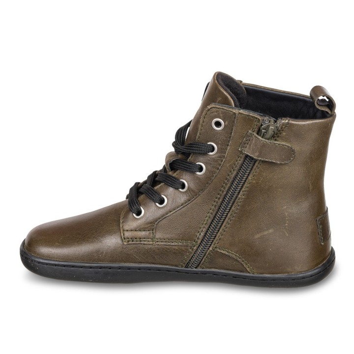 Bota Verde Oliva Barefoot Piel