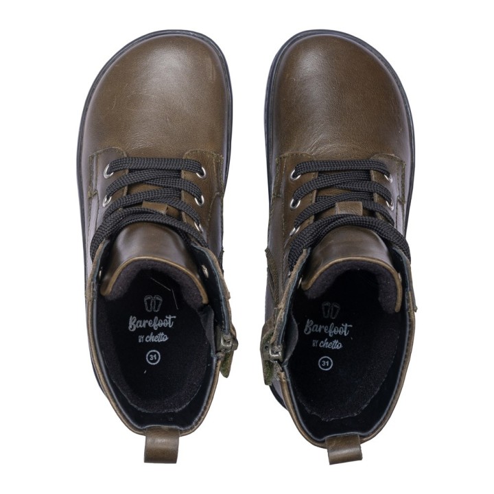 Bota Verde Oliva Barefoot Piel