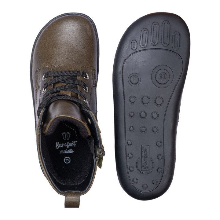 Bota Verde Oliva Barefoot Piel