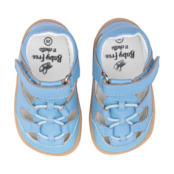 CANGREJERA PIEL BAREFOOT BABY FREE AZUL CELESTE
