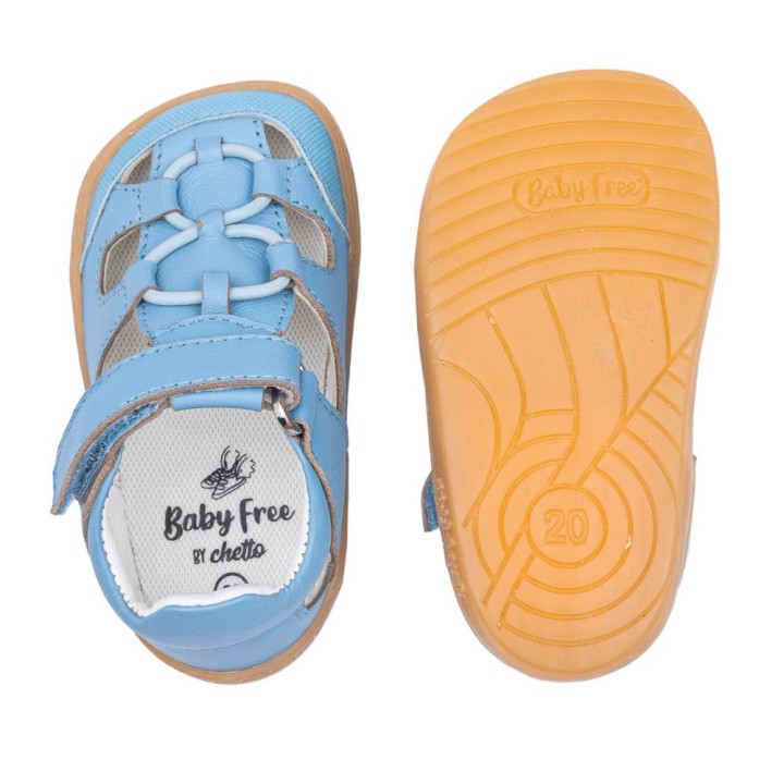 CANGREJERA PIEL BAREFOOT BABY FREE AZUL CELESTE