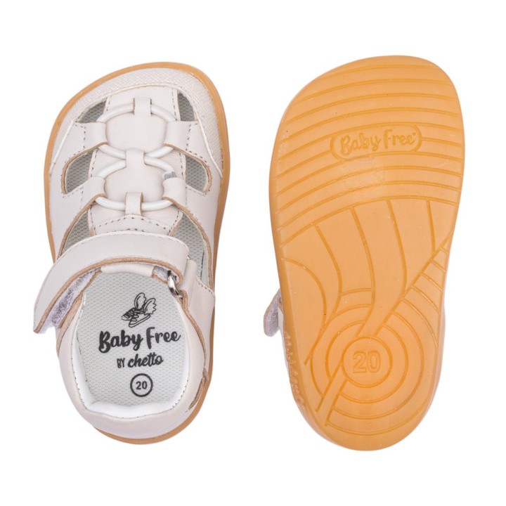 CANGREJERA PIEL BAREFOOT BABY FREE BEIGE