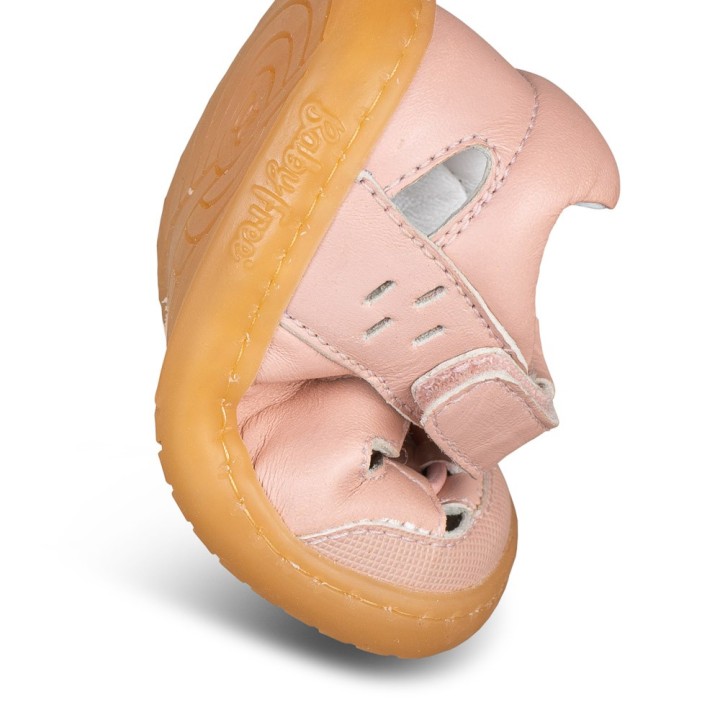 CANGREJERA PIEL BAREFOOT BABY FREE ROSA