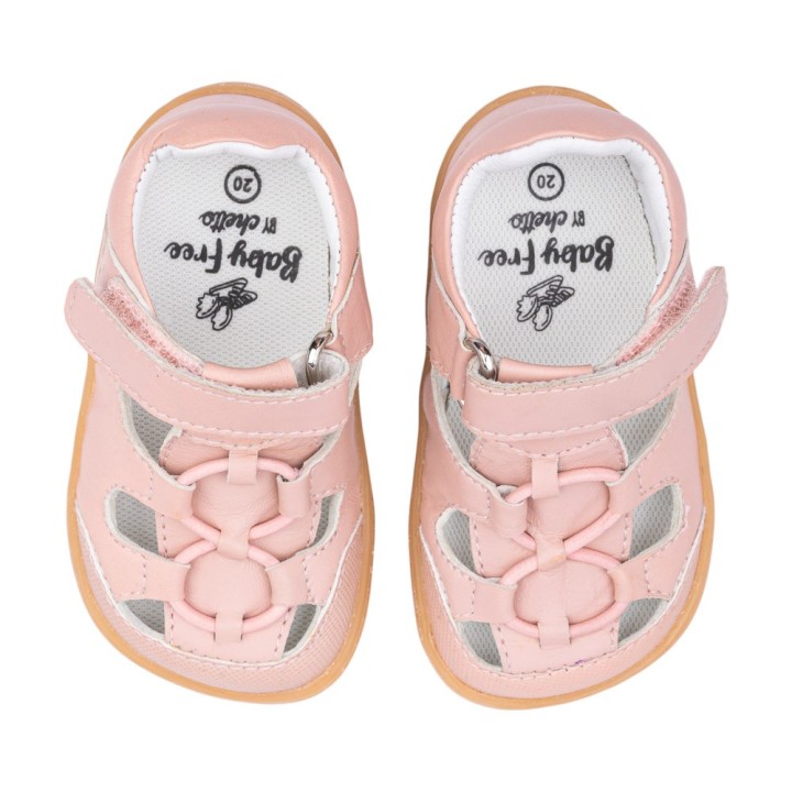 CANGREJERA PIEL BAREFOOT BABY FREE ROSA