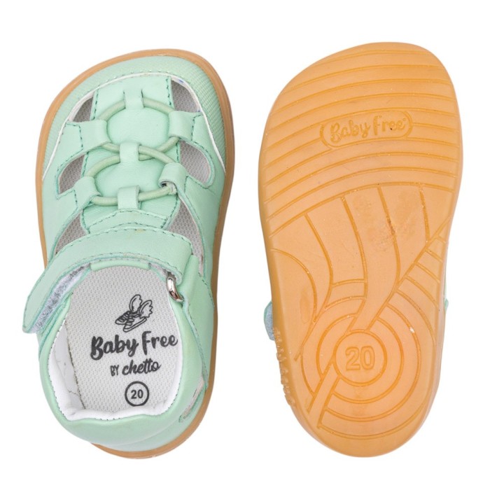 CANGREJERA PIEL BAREFOOT BABY FREE VERDE