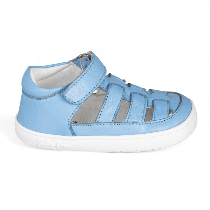SANDALIA BAREFOOT SEMIABIERTA BABY FREE AZUL CELESTE